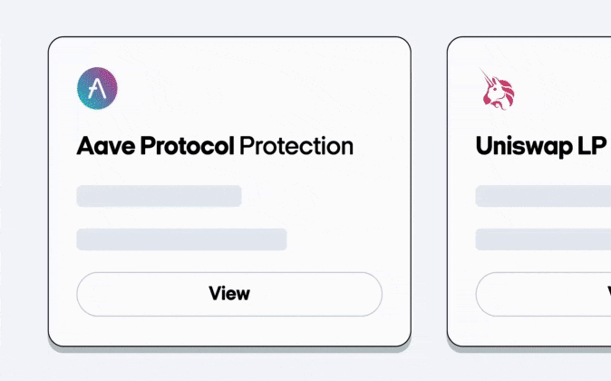 An animated gif showing the process of buying protection on Cozy